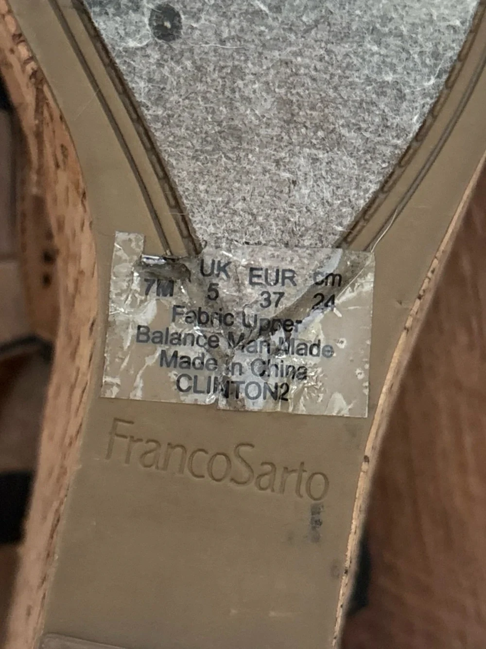 Franco Sarto Black Cork Wedge Sandals